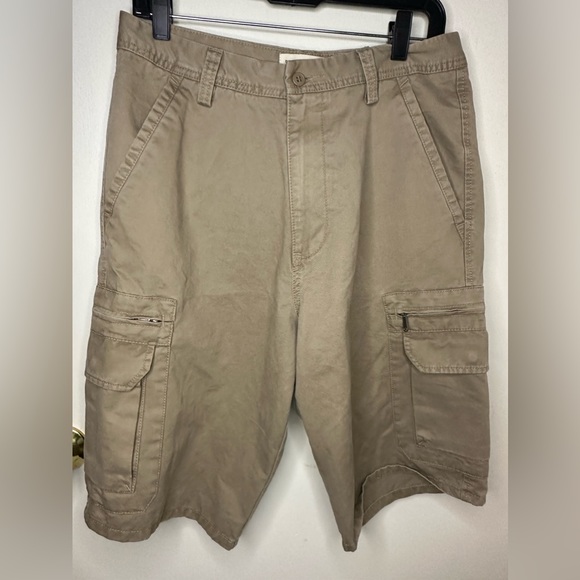 Dockers Premium SZ 34 Cargo Khaki Shorts Mid Rise Cotton‎ Beach Summer Outdoor - Picture 1 of 9